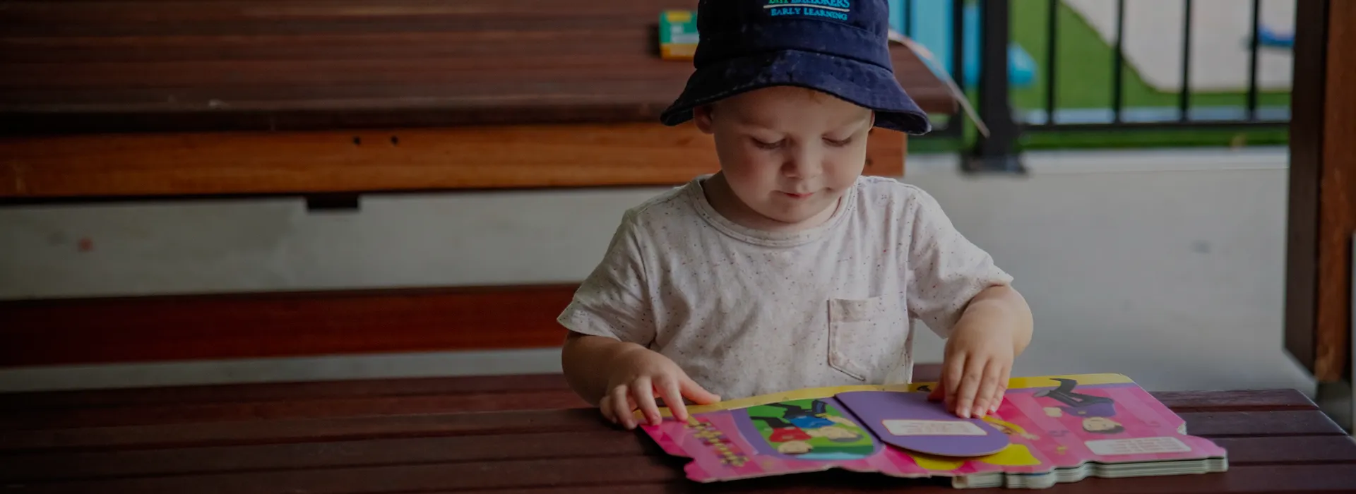 Child reading books